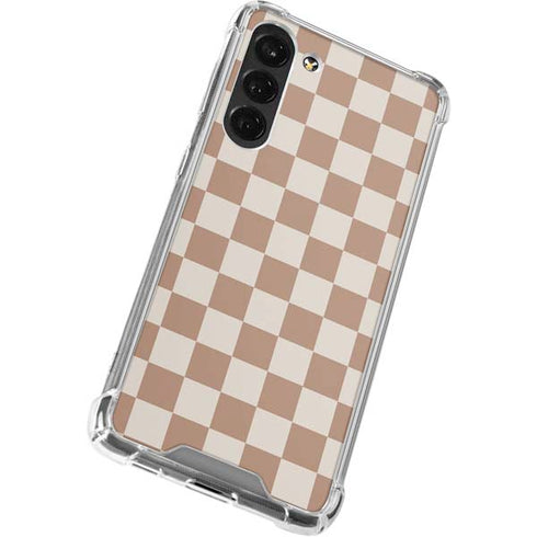 Neutral Checkered Galaxy S24 FE Clear Case